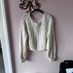Free People Cream Knit Sweater Size Medium
